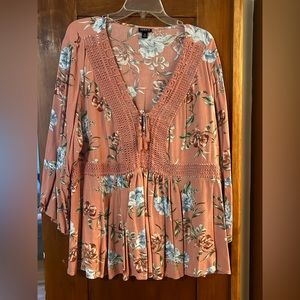Torrid size 3 floral baby doll blouse